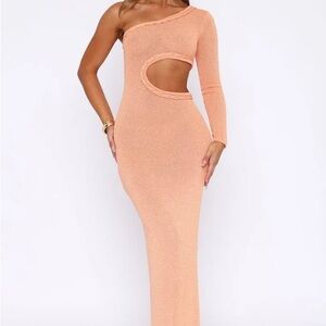 Whitefox Orange Knit maxi dress